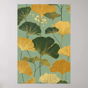 Impression d'art mural botanique de feuille de Gin