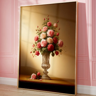 Impression d'art mural Bouquet de Roses Vintage   