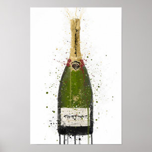 Impression d'art mural 'Bouteille de Champagne Oli