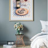 Impression d'art mural Bouteille de vin et verre –