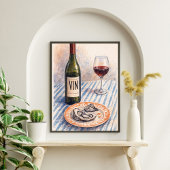 Impression d'art mural Bouteille de vin et verre –