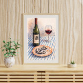 Impression d'art mural Bouteille de vin et verre –