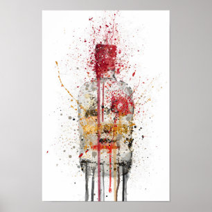 Impression d'art mural 'Crimson' de bouteille de g
