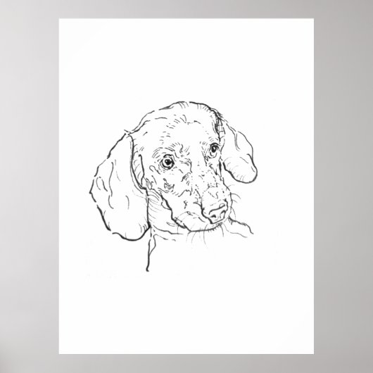 Impression d'art mural, Dachshund, Chien saucisse, (Devant)