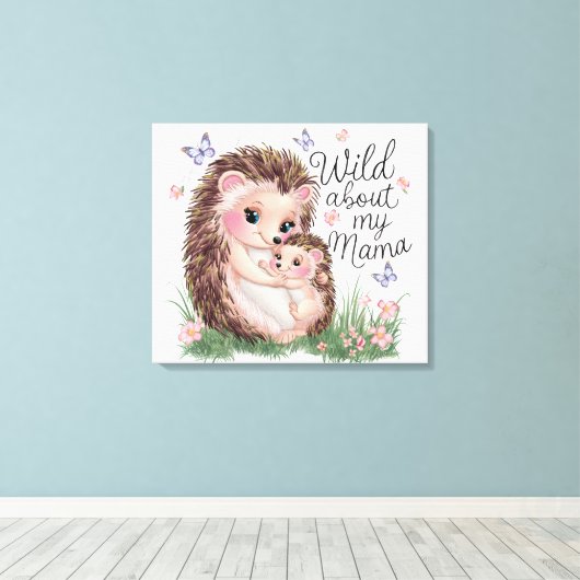 Impression d'art mural d'animaux mignons pour mama (Insitu (Plancher de Bois))