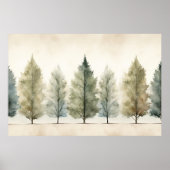 Impression d'art mural d'arbres à l'aquarelle neut (Devant)