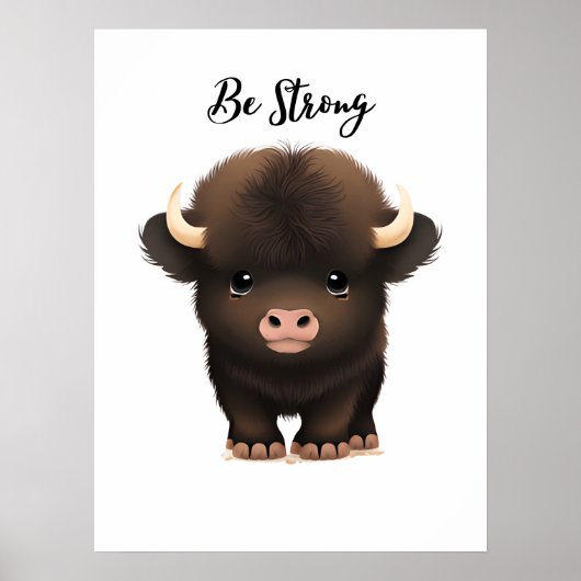 Impression d'art mural de bébé buffle adorable pou (Devant)