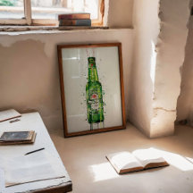 Impression d'art mural de bouteille de bière 'Mala