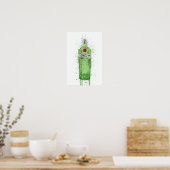 Impression d'art mural de bouteille de gin 'Emeral (Cuisine)