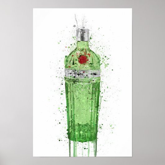 Impression d'art mural de bouteille de gin 'Emeral (Devant)