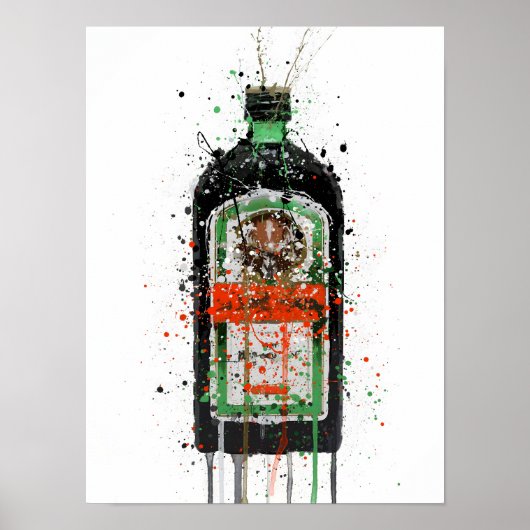 Impression d'art mural de bouteille de liqueur 'En (Devant)