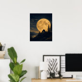 Impression d'art mural de cabane au clair de lune (Bureau à domicile)