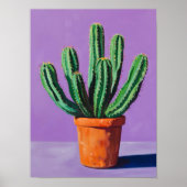 Impression d'art mural de cactus abstrait moderne, (Devant)