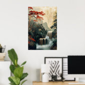 Impression d'art mural de cascade chinoise – Tradi (Bureau à domicile)