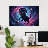 Impression d'art mural de chat de l'espace fantais (Bureau à domicile)