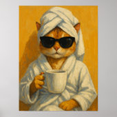 Impression d'art mural de chat de spa drôle | Chat (Devant)