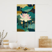 Impression d'art mural de fleur de lotus Botanique (Cuisine)