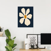 Impression d'art mural de fleurs blanches minimali (Bureau à domicile)