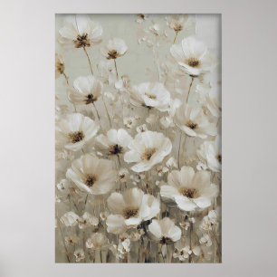Impression d'art mural de fleurs sauvages vintage,