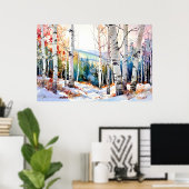 Impression d'art mural de forêt naturelle (Bureau à domicile)