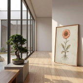 Impression d'art mural de gerbera marguerite vinta