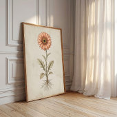 Impression d'art mural de gerbera marguerite vinta