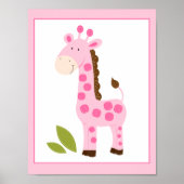 IMPRESSION D'ART MURAL DE GIRAFFE ROSE MIGNON (Devant)