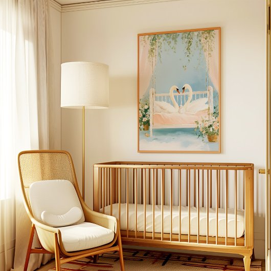 Impression d'art mural de la famille des cygnes, I