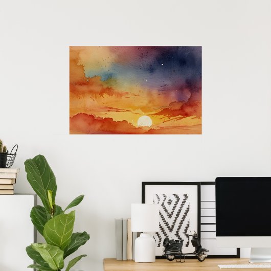 Impression d'art mural de la nature moderne | Pays (Bureau à domicile)