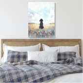 Impression d'art mural de Labradoodle noir Wildflo (Insitu(Chambre))