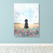 Impression d'art mural de Labradoodle noir Wildflo (Insitu (Plancher de Bois))