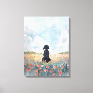 Impression d'art mural de Labradoodle noir Wildflo