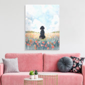 Impression d'art mural de Labradoodle noir Wildflo (Insitu(Salon))