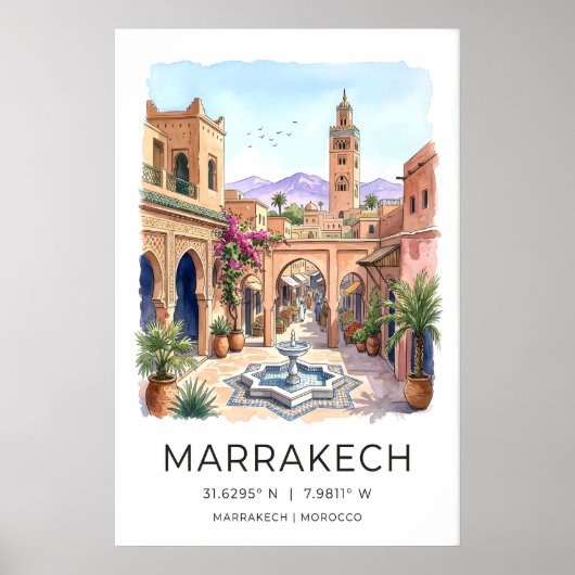 Impression d'art mural de Marrakech Paysage urbain (Devant)
