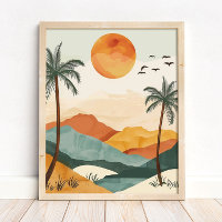 Impression d'art mural de paysage de coucher de so