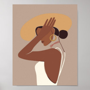 Impression d'art mural de portrait de femme abstra