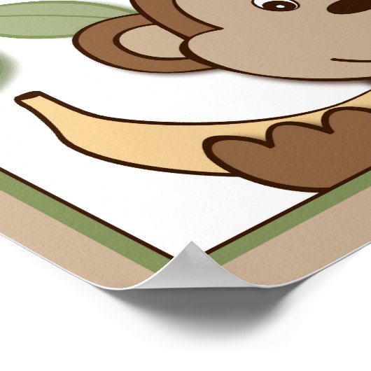 Impression d'art mural de singe de zoo de bébé Jun (Coin)