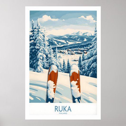 Impression d'art mural de ski Ruka 1 (Devant)