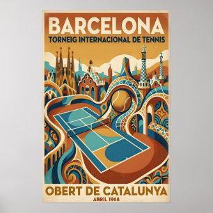 Impression d'art mural de tennis Court vintage Bar