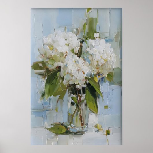 Impression d'art mural de vase d'hortensia vintage (Devant)
