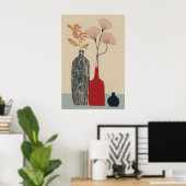 Impression d'art mural de vase moderne du milieu d (Bureau à domicile)