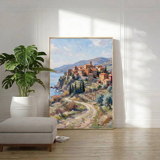 Impression d'art mural de village toscan, prête à