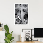 Impression d'art mural d'éléphant en gros plan noi (Bureau à domicile)