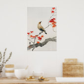 Impression d'art mural d'oiseau japonais Botaniqu (Cuisine)