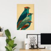 Impression d'art mural d'oiseau Trio stylisé - Col (Bureau à domicile)
