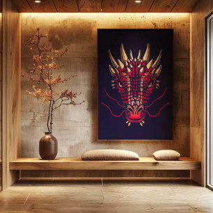 Impression d'art mural du Dragon du Zodiaque Chino