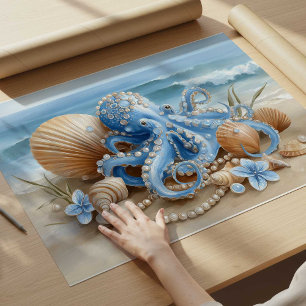 Impression d'art mural du Poulpe Bleu Côtiers   Af