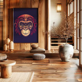 Impression d'art mural du singe du zodiaque chinoi