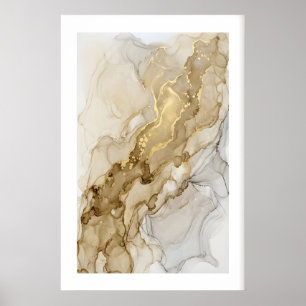 Impression d'art mural en or aspect métal liquide