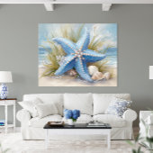 Impression d'art mural Étoile de mer bleue douce |